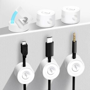 6 Pack Magnetic Cable Clip Clips, Under Desk Cable Management,Hgliagtsmat Adhesive Cord Clip Storage Box for Home Desk Phone Car Wall Desktop Nightstand, Wall Cable Management (White) in Saudi Arabia