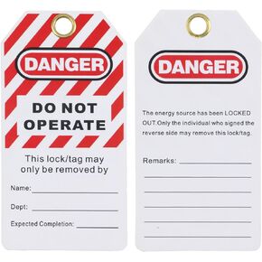 10 Pcs Lockout Tagout Tags, Danger Do Not Operate Tags for Lock Out Tag Out, Equipment Repair-LT02 (LT02-10pcs)