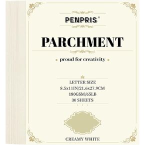 Parchment Paper - 8.5" x 11" Letter Size Parchment Card Stock 65lb Heavyweight Paper Thick Vintage Paper PAP04 (8.5x11inch/70Sheets, 10 Mixed Colors) PAP04MX