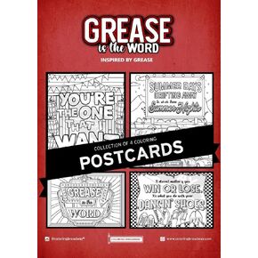 Coloring Broadway - Grease Inspired Coloring Pages (Set of 4), Grease is The World Musical Merchandise, Printed on Matte Card Stock (8 1/2" x 11"), Ideal Gift for a Broadway Theater Lover