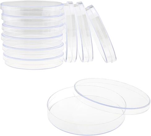 Sterile Petri Dish DGZZI 10PCS 90x15mm Sterile Thick Plastic Petri Dishes with Lid for Lab Science Experiment, Clear Petri Dish in Saudi Arabia