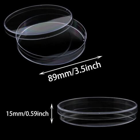 Sterile Petri Dish DGZZI 10PCS 90x15mm Sterile Thick Plastic Petri Dishes with Lid for Lab Science Experiment, Clear Petri Dish in Saudi Arabia