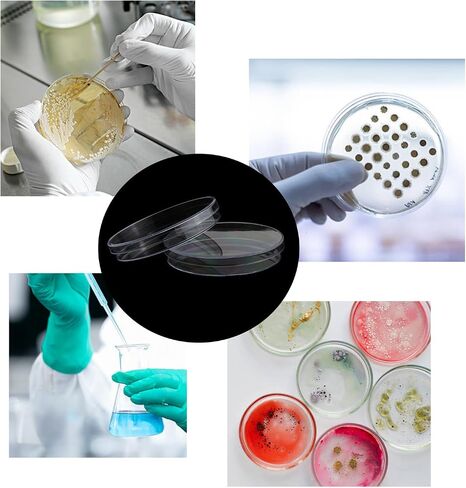 Sterile Petri Dish DGZZI 10PCS 90x15mm Sterile Thick Plastic Petri Dishes with Lid for Lab Science Experiment, Clear Petri Dish in Saudi Arabia