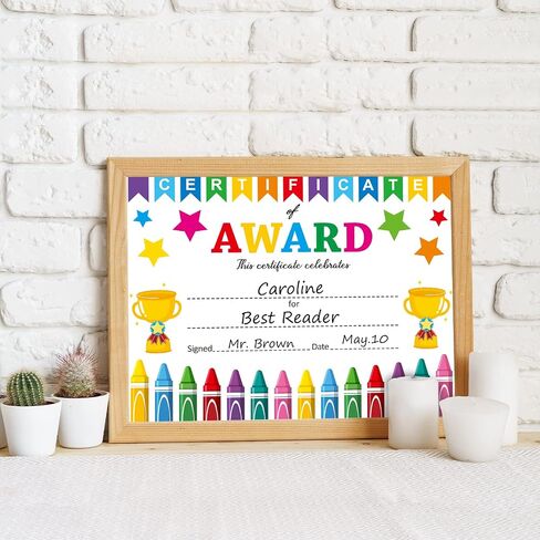 Pack of 32 Certificate of Award for Teachers Student of The Month Certificates Printable 8.5 x 11 Inches in Saudi Arabia