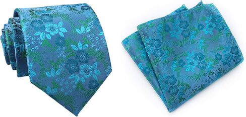 Tie Set for Mens Cravat Luxury Floral Pattern Wedding Necktie with Pocket Square Set in Saudi Arabia