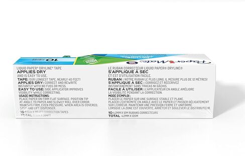 Paper Mate Liquid Paper DryLine، شريط طويل جدًا، ألوان متنوعة، 10 قطع in Kuwait