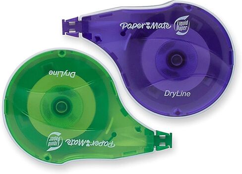 Paper Mate Liquid Paper DryLine، شريط طويل جدًا، ألوان متنوعة، 10 قطع in Kuwait