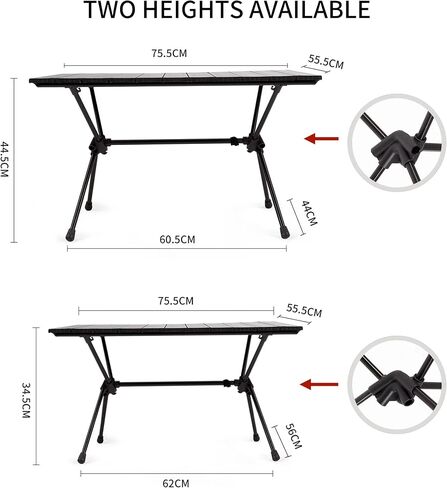 Naturehike FT11 Ultralight Camping Table, Height Adjustable Aluminum Roll Up Table with Carry Bag, Portable Backpacking Camp Table for Hiking Picnic Fishing Beach in Saudi Arabia