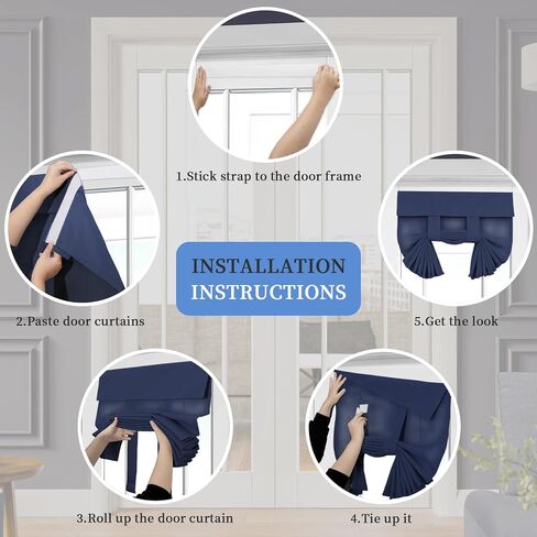 ستائر باب فرنسية بمظهر كتان سهلة الاستخدام، ستارة باب نافذة الخصوصية مرشحة للضوء للباب الزجاجي للفناء، لوحة واحدة، 26 × 68 بوصة، رمادي داكن in Kuwait