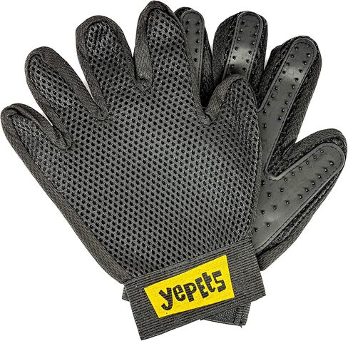 PAIR of Low-Cost Pet Grooming Gloves - Superior Care for Your Furry Friends. Ideal for Grooming, Deshedding, Bathing & Massaging Your Dogs & Cats with Long/Short/Curly Fur – (Black) in Saudi Arabia