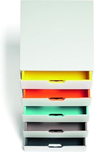 منظم أدراج سطح المكتب المتين (مزيج من 10 أقسام مع ملصقات قابلة للإزالة) 11 بوصة عرض × 14 بوصة عمق × 11.375 بوصة ارتفاع، أبيض ومتعدد الألوان (763027) in Kuwait