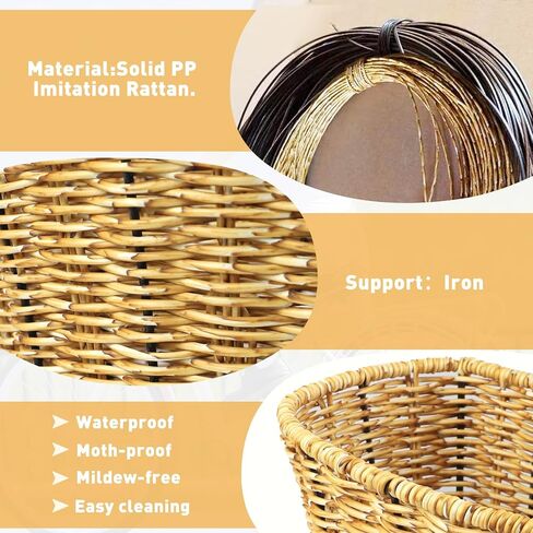 Wicker Bike Basket Front Cargo for Women and Men,Front Handlebar Bike Basket，Rattan Storage Basket Waterproof, Vintage Wicker, with Leather Straps,Fits Most Bikes,4 Colors in Saudi Arabia