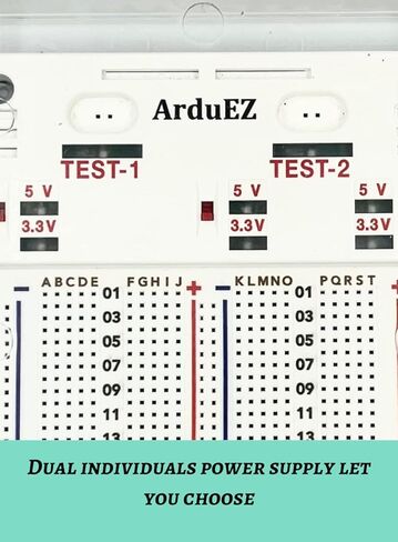 ArduEZtw Dual Power + Dual 5-State Microcomputer Logic Probe Kit.820 (5x41x4) x2 فتحات لوحة جانبية، لوحة توصيل طاقة 3.3 فولت/5 فولت. مجموعة لوحة توصيل تعمل بالطاقة الإلكترونية. in Kuwait