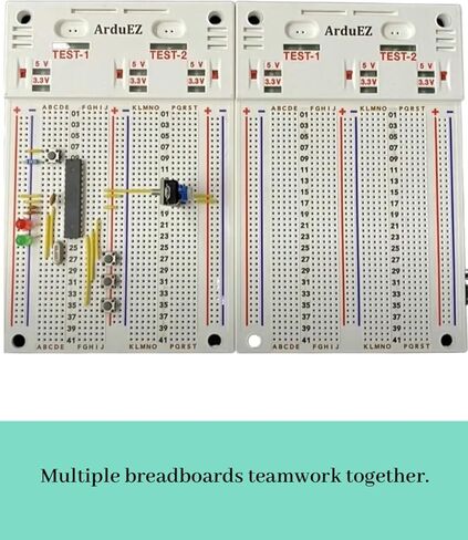 ArduEZtw Dual Power + Dual 5-State Microcomputer Logic Probe Kit.820 (5x41x4) x2 فتحات لوحة جانبية، لوحة توصيل طاقة 3.3 فولت/5 فولت. مجموعة لوحة توصيل تعمل بالطاقة الإلكترونية. in Kuwait