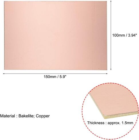uxcell Single-Sided Copper Clad Laminate PCB Circuit Board, FR4 150x100mm 5.91x3.94 inch, 1.5mm Thickness DIY Prototyping PCB Board, Name Board, 10pcs in Saudi Arabia
