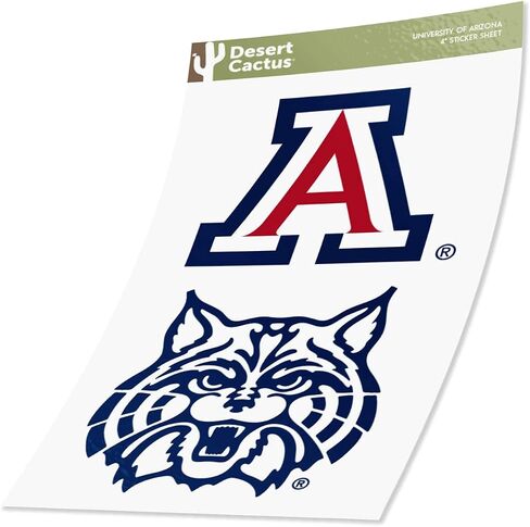Desert Cactus University of Arizona Wildcats UA Sticker Vinyl Decal Laptop Water Bottle Car Scrapbook (4 Inch Set V1) in Saudi Arabia