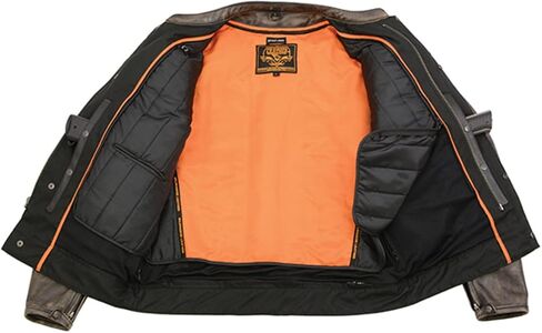 Milwaukee Leather MLM1506 Men's 'Cool-Tec' Black Real Leather Scooter Style Motorcycle Jacket with Utility Pockets in Saudi Arabia