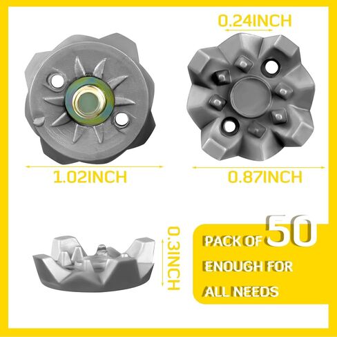 Vinsatin 51 قطعة من مسامير أحذية الجولف البديلة مجموعة 50 مرابط أحذية الجولف مع 1 مرابط جولف سوداء مفتاح ربط معدني بقطر 6 مم مرابط جولف بديلة لأحذية الكريكيت لاعب الجولف عاشق الجولف in Kuwait
