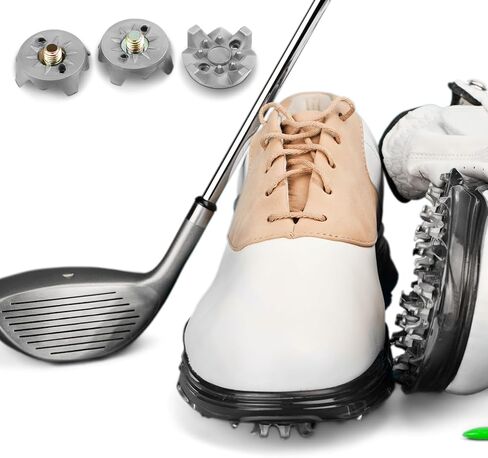 Vinsatin 51 قطعة من مسامير أحذية الجولف البديلة مجموعة 50 مرابط أحذية الجولف مع 1 مرابط جولف سوداء مفتاح ربط معدني بقطر 6 مم مرابط جولف بديلة لأحذية الكريكيت لاعب الجولف عاشق الجولف in Kuwait