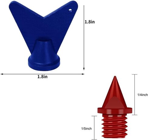مسامير المسار لاستبدال الأحذية 50 قطعة، مسامير كربون متقاطعة من Funwaretech بطول 1/4 بوصة من المطاط الصلب مع صندوق ومفتاح ربط للجري والمشي لمسافات طويلة والقفز العالي ورياضات العدو (أحمر) in Kuwait