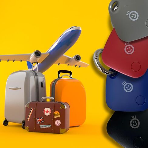 Lost and Found - 4-Pack Smart Locator Tag, Item Finder for Keys, Wallet, Luggage, Pets, Compatible with Apple 'Find My' App (Black/Blue/Red/Silver) in Saudi Arabia