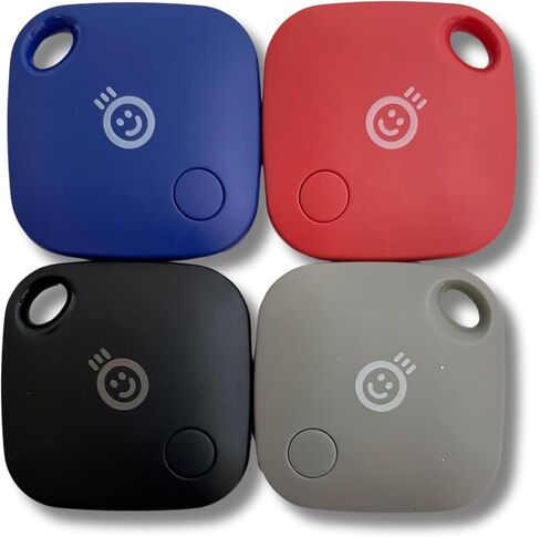 Lost and Found - 4-Pack Smart Locator Tag, Item Finder for Keys, Wallet, Luggage, Pets, Compatible with Apple 'Find My' App (Black/Blue/Red/Silver) in Saudi Arabia