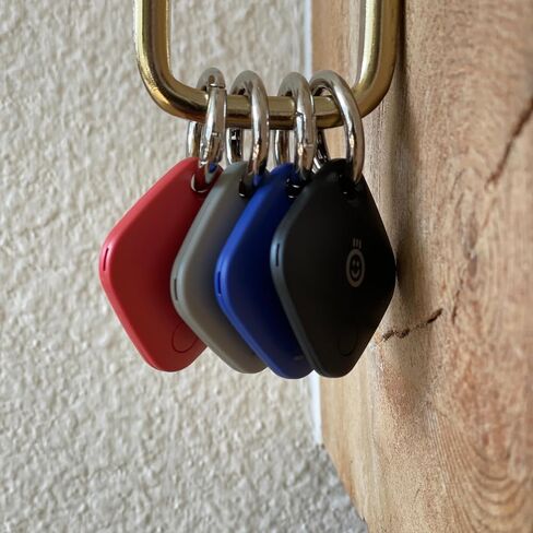 Lost and Found - 4-Pack Smart Locator Tag, Item Finder for Keys, Wallet, Luggage, Pets, Compatible with Apple 'Find My' App (Black/Blue/Red/Silver) in Saudi Arabia