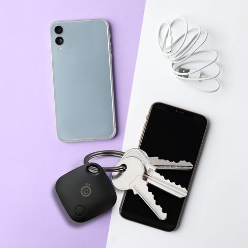 Lost and Found - 4-Pack Smart Locator Tag, Item Finder for Keys, Wallet, Luggage, Pets, Compatible with Apple 'Find My' App (Black/Blue/Red/Silver) in Saudi Arabia