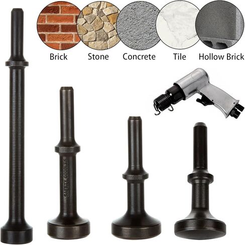6 PCS Air Hammer Attachments, Air Chisel Bits Air Hammer Bit for 150/190/250 Air Hammer, Chipping Bits Set for Masonry Concrete Demolition in Kuwait