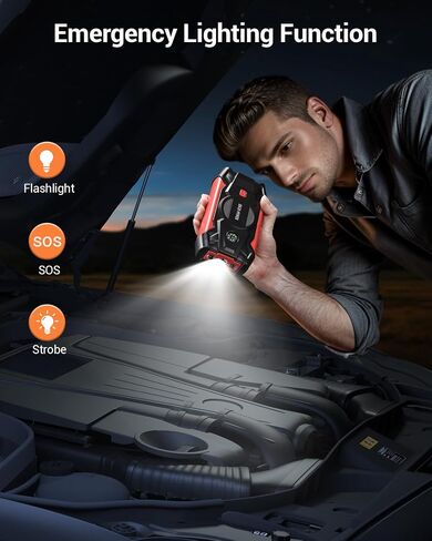 JAOPAE Car Jump Starter, 3000A Portable Car Battery Charger for Up to 8.5L Gas & 8.0L Diesel Engines, 12V 30000mAh Car Jump Box with 4 Modes Flashlight, Power Bank Function, Smart Jumper Cables in Saudi Arabia