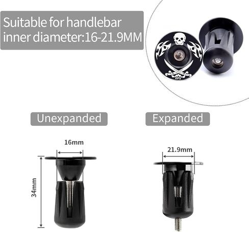 ZFZ Bicycle Handlebar Bar End Plugs Caps – Aluminum Handle Bar Ends Caps, Suitable for Most Bicycles Road Bike Mountain Bike BMX MTB Fixie(One Pair) in Kuwait