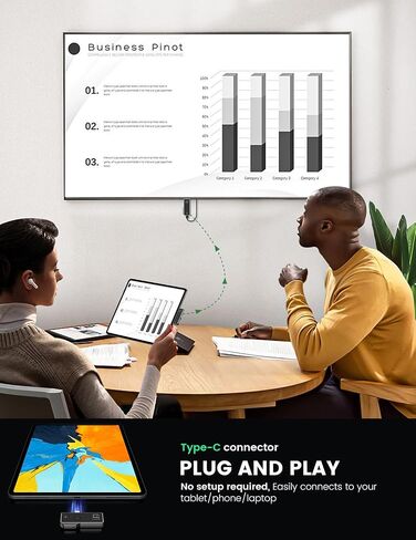 Wireless HDMI Transmitter and Receiver,Type-C 3.1 Wireless HDMI Extender Kit Plug & Play 2.4G/5G for Streaming Video/Audio from Phone/Tablet/Laptop(with DP Protocol) to HDTV/Projector/Monitor in Saudi Arabia