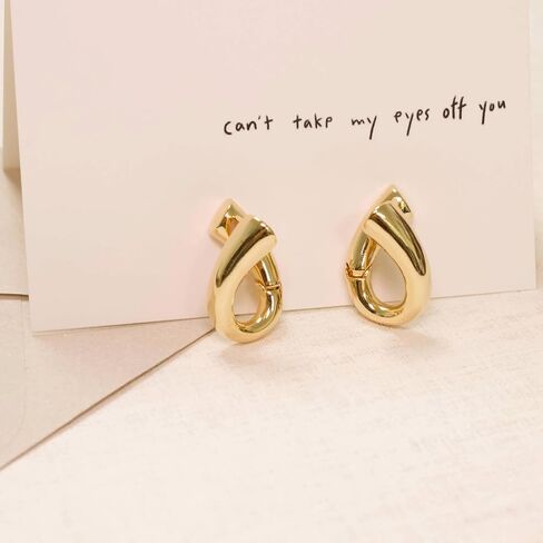 Artie Aura Gold Hoop Earrings for Women - 16K Gold Plated Huggies for Gift - Chunky Open Hoops for Girls - Lightweight Everyday Fashion Jewelry in Saudi Arabia