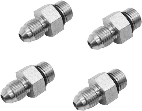 BEITERSTOE (4-PACK) 6400-04-05-O Hydraulic Hose Adapter Fitting 1/4" Male JIC 37° Flare (7/16"-20UNF) × 5/16" Male O-Ring Boss (1/2"-20UNF) SAE Straight Pipe Joints Tube Connector Carbon Steel in Saudi Arabia