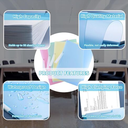 LELE LIFE Clear Plastic Folders with Swing Clip, File Folders for Documents, Report Covers Presentation Folders Resume Folder, Letter Size 12.2×9.1in (4 Colors) in Saudi Arabia