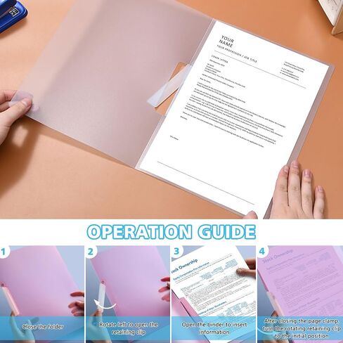 LELE LIFE Clear Plastic Folders with Swing Clip, File Folders for Documents, Report Covers Presentation Folders Resume Folder, Letter Size 12.2×9.1in (4 Colors) in Saudi Arabia