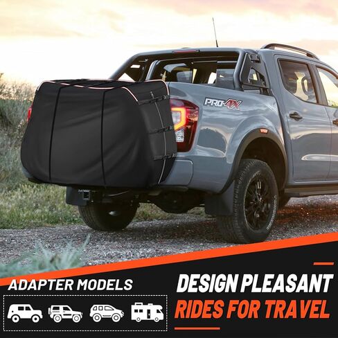 غطاء رف الدراجة من AUTOLION لحامل النقل لشاحنة السيارة RV SUV لدراجة واحدة، قماش أكسفورد 420D مع مادة داخلية جديدة من القطن لحماية من المطر والغبار والأوساخ - السفر والتخزين في الهواء الطلق in Kuwait