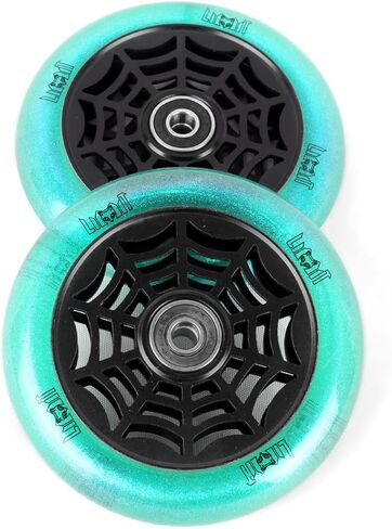 عجلات بديلة لسكوتر Limit Pro 110 × 24 مم قطعتان 88A عالية المرونة من البولي يوريثان اللامع الشفاف ومحامل معدنية ABEC-9 مثبتة لمعظم سكوتر خدعة حرة in Kuwait