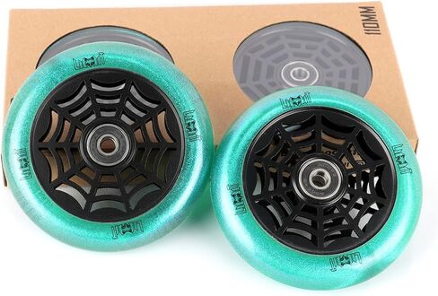 عجلات بديلة لسكوتر Limit Pro 110 × 24 مم قطعتان 88A عالية المرونة من البولي يوريثان اللامع الشفاف ومحامل معدنية ABEC-9 مثبتة لمعظم سكوتر خدعة حرة in Kuwait