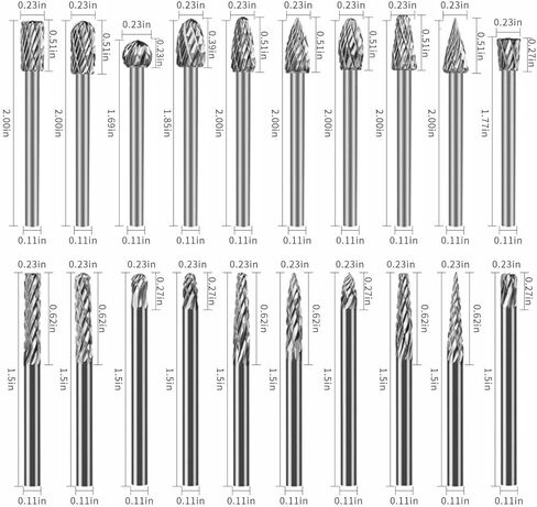 مجموعة شفرات كربيد فيتنتشر متوافقة مع ساق دريميل 1/8 بوصة، 20 قطعة من مجموعات شفرات كربيد القطع لدريميل، مجموعة شفرات دوارة مزدوجة القطع للنحت المعدني والنقش والحفر والتلميع in Kuwait
