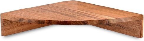 رف زاوية عائم من خشب أكاسيا من NIRMAN مثبت على الحائط لغرفة النوم وغرفة المعيشة والحمام والمطبخ مجموعة من 2 in Kuwait