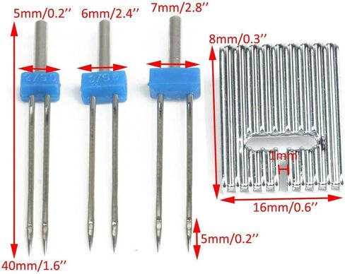 1 Set Twin Stretch Machine Needle Double Twin Needles Pins Sewing Machine Double Needle Sewing Notions and Supplies for Brother Singer Sewing Machine Domestic Sewing Machine Sewing Machine Needles in Saudi Arabia