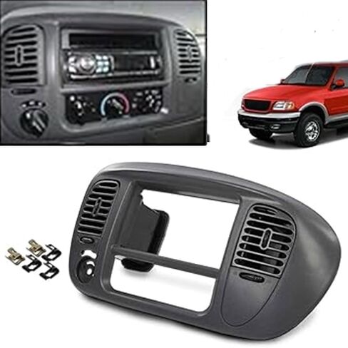 Center Dash Radio Climate BEZEL Panel for Ford F150 Expedition 1997-2003,Air Vent Bezel Trim Grey in Kuwait