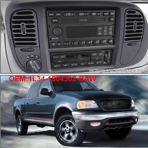 Center Dash Radio Climate BEZEL Panel for Ford F150 Expedition 1997-2003,Air Vent Bezel Trim Grey in Kuwait