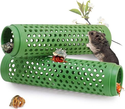 حزمة من 2 ألعاب تسلق السلطعون الناسك، نفق تسلق الزواحف، لوازم السلطعون الناسك مخبأ، ديكور تسلق الزواحف لموئل السلطعون الناسك الصغير أو المتوسط ​​(النفق) in Kuwait