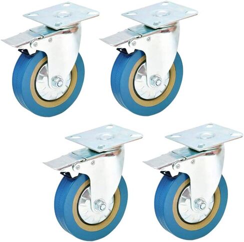 Youngine 4 Pack Caster Wheels Heavy Duty Swivel Casters with Brakes, Dual Locking Wheels Replacement for Industrial Trailer, Home Furniture, Office Table Cabinet (3 Inch M10 Stem) in Saudi Arabia