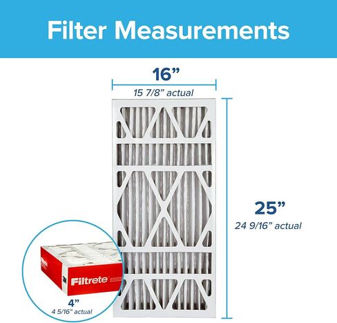 Filtrete NADP03-2PK-2 08189005996 MPR 1000 20 x 25 x 4 (4-3/8 Actual Depth) Micro Allergen Defense Deep Pleat HVAC Air Filter, Uncompromised Airflow, 2-Pack, 20x25x4, No Color, 2 Count in Saudi Arabia