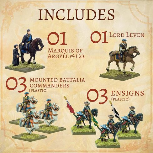 Wargames Delivered Pike & Shotte Epic Battles Scots Covenanters Starter Army - 3 Regiments Frame Guns, Dismounted, Mounted Dragoons, Lancers, Bases & Flag, Action Figures Kit by Warlord Games in Saudi Arabia