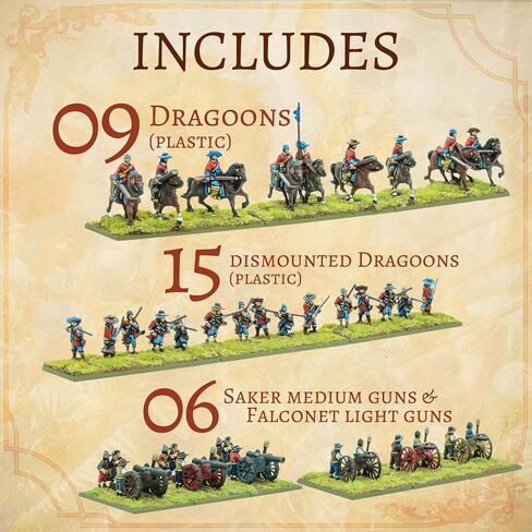 Wargames Delivered Pike & Shotte Epic Battles Scots Covenanters Starter Army - 3 Regiments Frame Guns, Dismounted, Mounted Dragoons, Lancers, Bases & Flag, Action Figures Kit by Warlord Games in Saudi Arabia