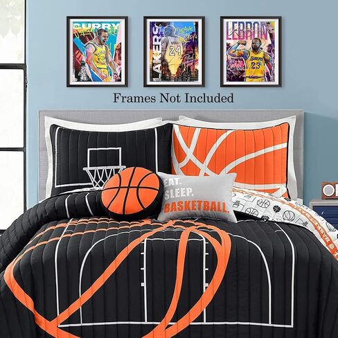 NIIORTY Basketball Stars Wall Art, Graffiti Basketball Art Prints, Stephen Curry Giannis Antetokounmpo Canvas Motivational Posters for Boy's Room Man Cave Home Decor, 4-Set (8"x10" Unframed) in Saudi Arabia